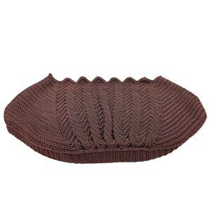 Handcrafted Brown Crochet Clutch Purse Zigzag Pattern & Secure Zipper Closure